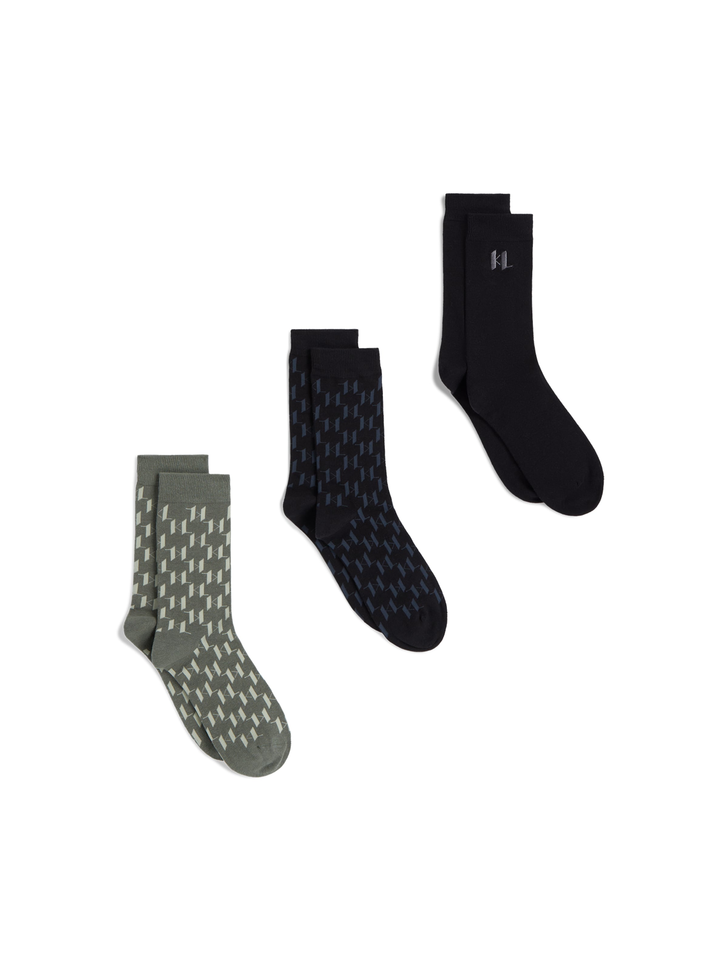 Karl Lagerfeld Носки ' Monogram-Socken – 3er-Pack ' в Смешанный