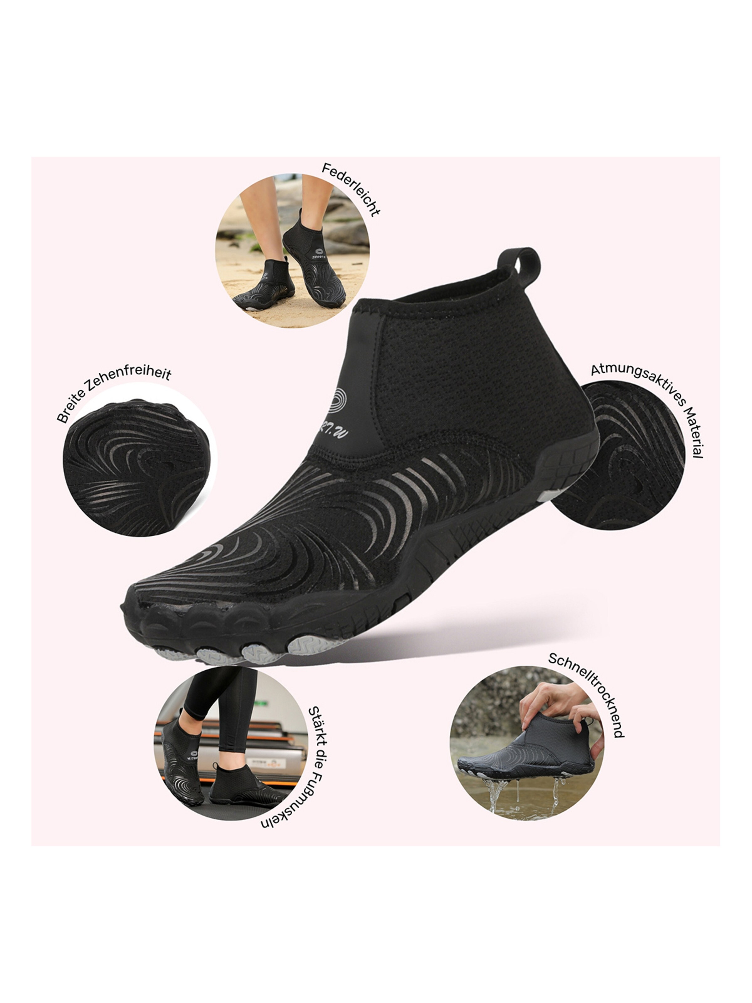 DOTALES Sneaker low 'DOTALES - GripStep Barfußschuhe'‌‌‌‌‌‌ in Schwarz