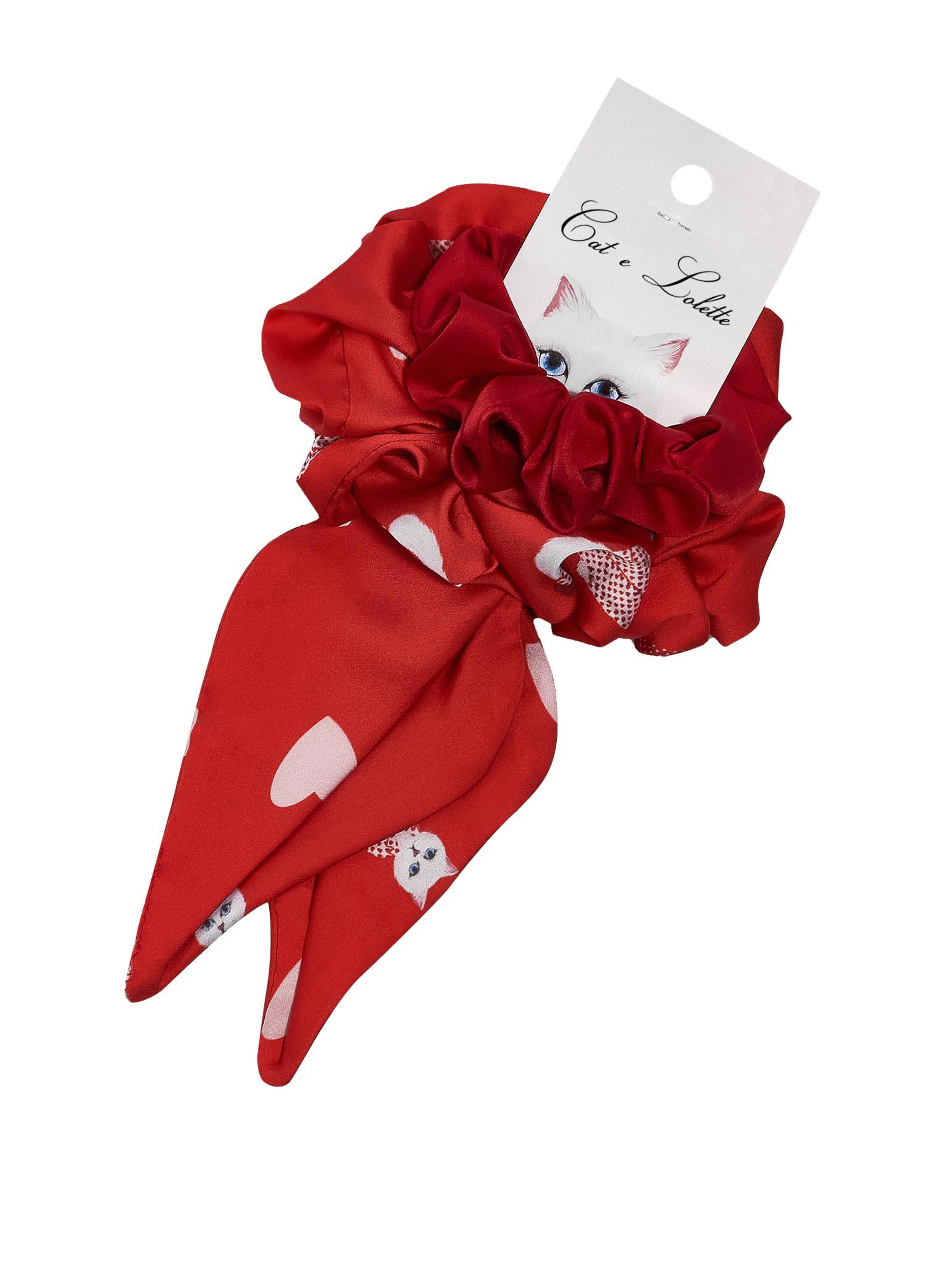 Ornement pour cheveux Cat e Lolette en rouge : devant