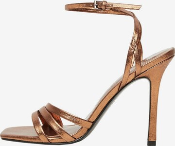MANGO Strap Sandals 'Hal' in Gold: front