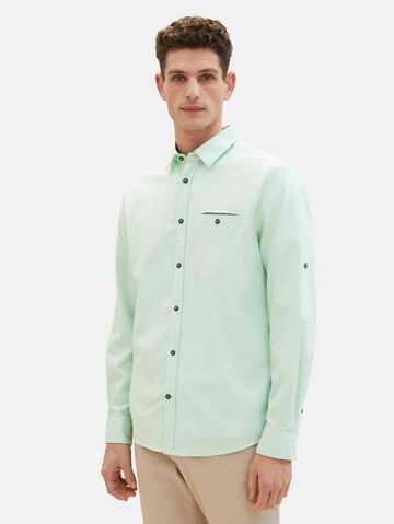 TOM TAILOR Regular fit Button Up Shirt in Green: front