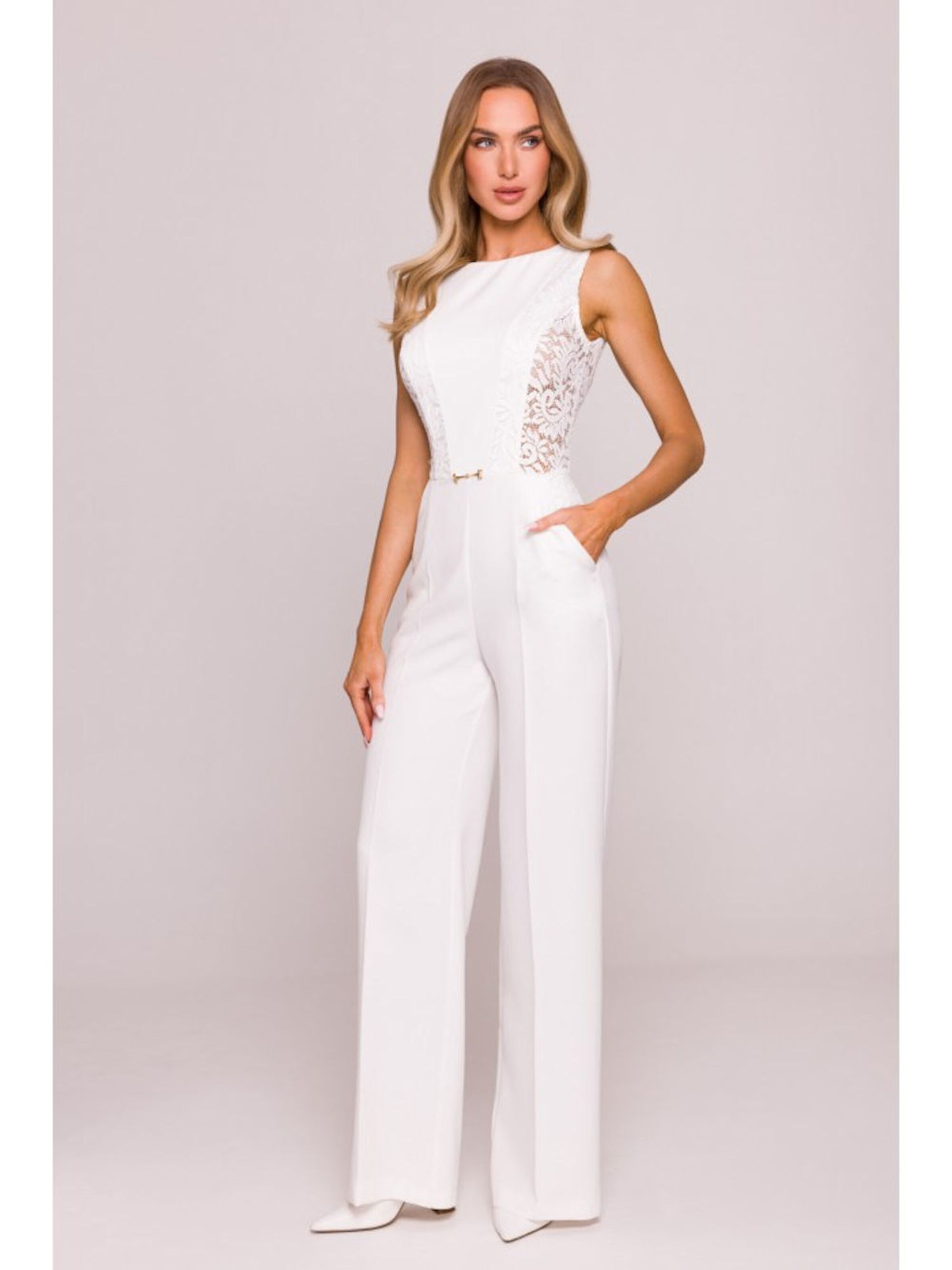 Numoco Jumpsuit 'Overall Eva'‌‌‌‌ in Weiß
