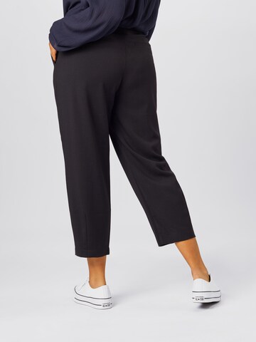 KAFFE CURVE Tapered Pleat-Front Pants 'Meta' in Black