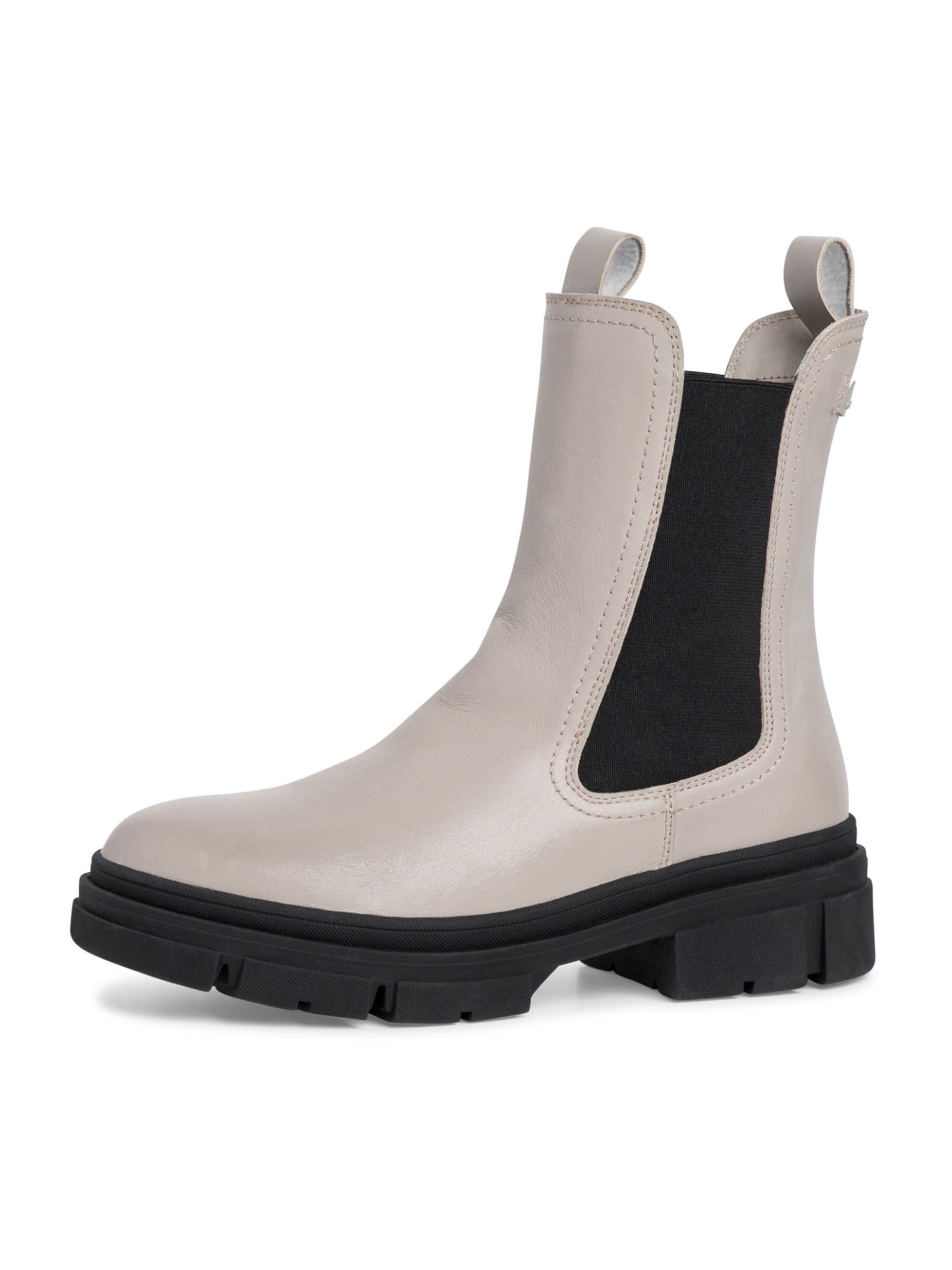 Tamaris Stiefelette Hellgrau Leder Tamaris Stiefeletten Hellgrau