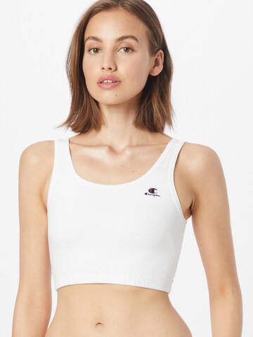 Champion Authentic Athletic Apparel Bralette Bra in White: front