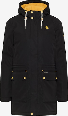 Parka d’hiver Schmuddelwedda en noir : devant