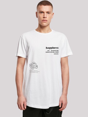 T-Shirt 'Happiness' F4NT4STIC en blanc : devant