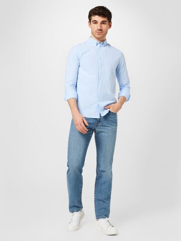 KnowledgeCotton Apparel Regular fit Overhemd in Blauw