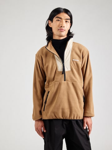 COLUMBIASportska sweater majica 'Sequoia Grove' - smeđa boja: prednji dio