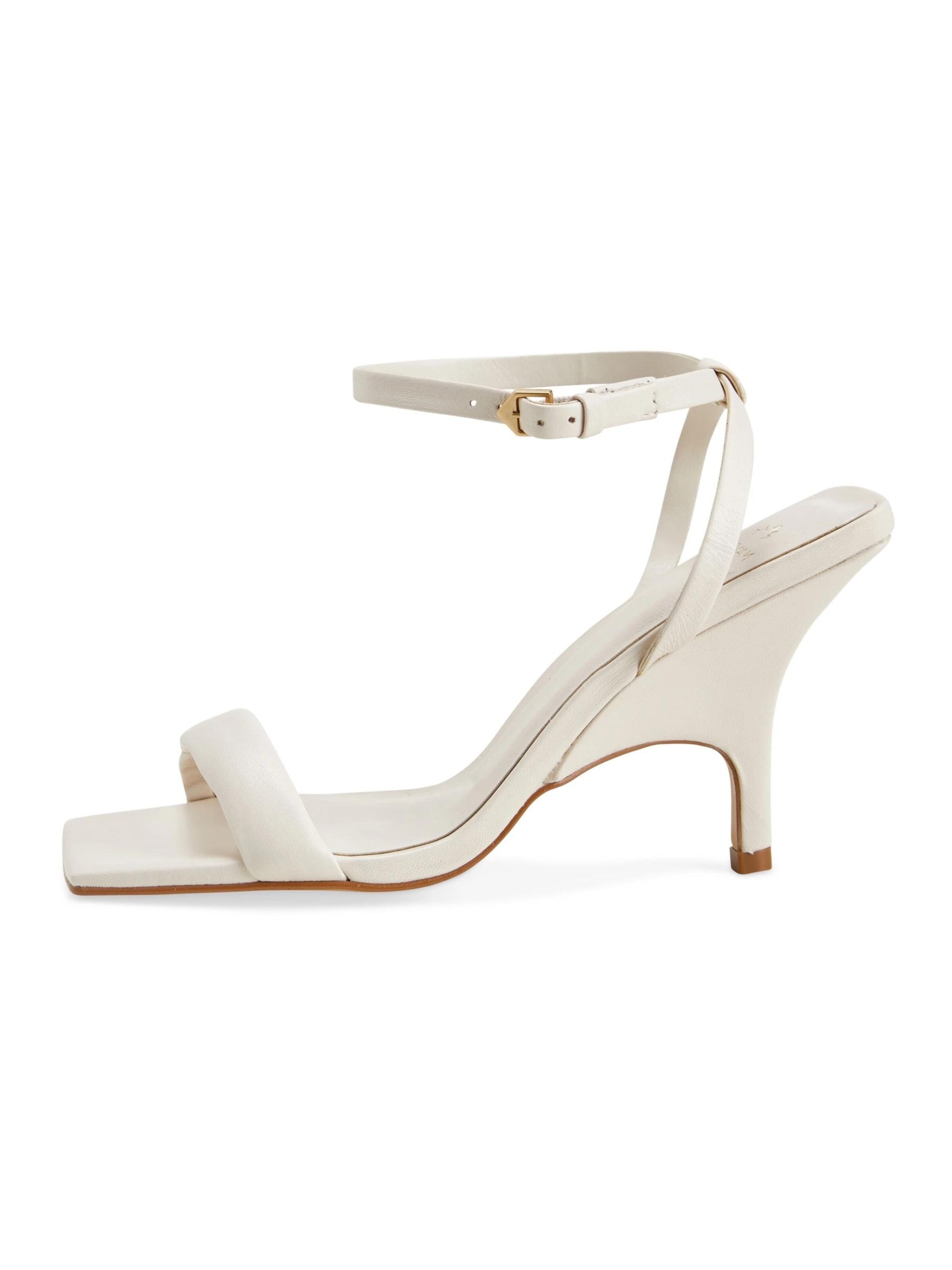 Mangara Atelier Sandalen met riem 'Cortiça' in Wit: voorkant