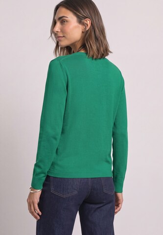 STREET ONE Basic Pullover mit U-Boot-Ausschnitt in Grün