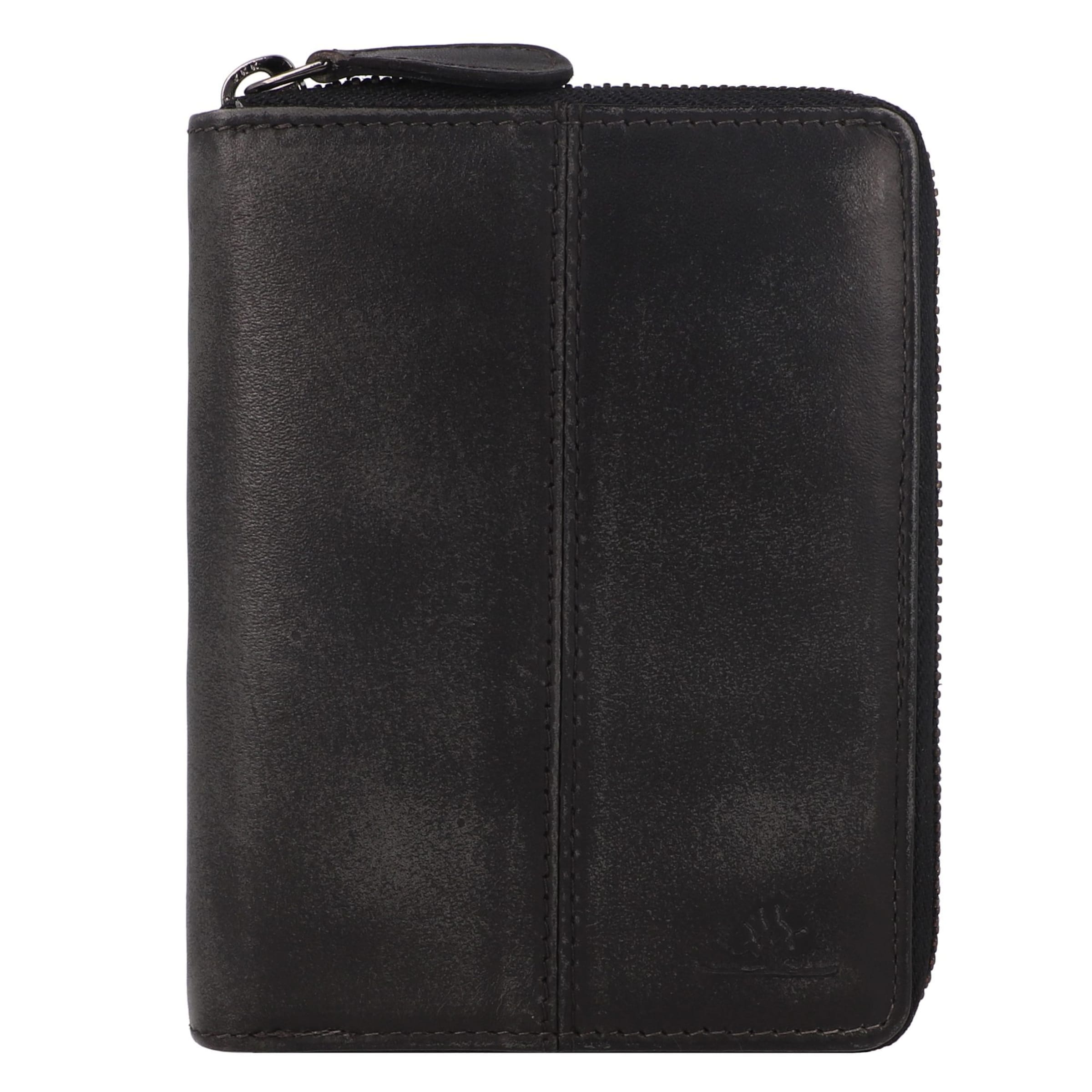 GREENBURRY Wallet 'Destressed' in Black: front