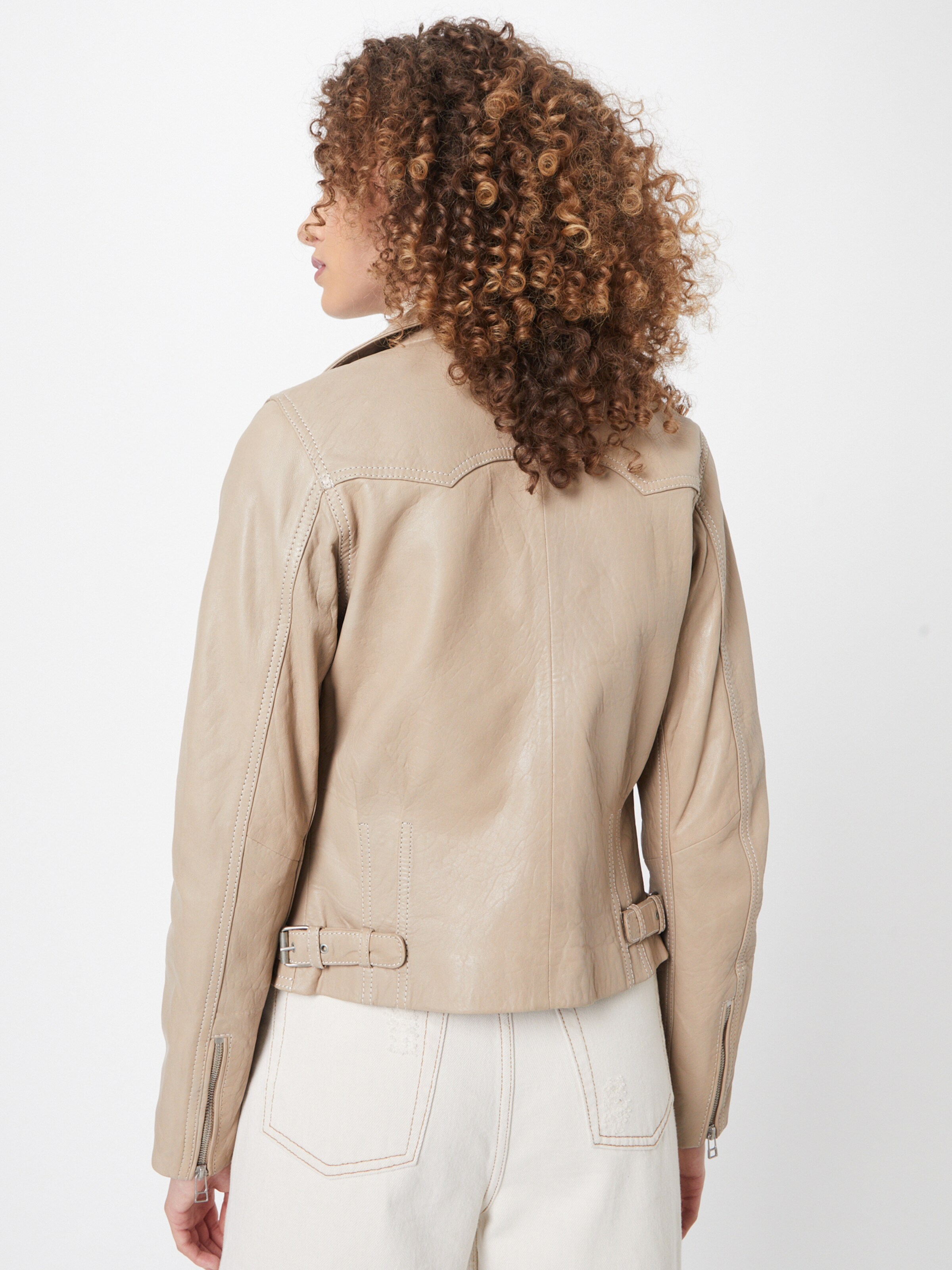 goosecraft collarless leather jacket