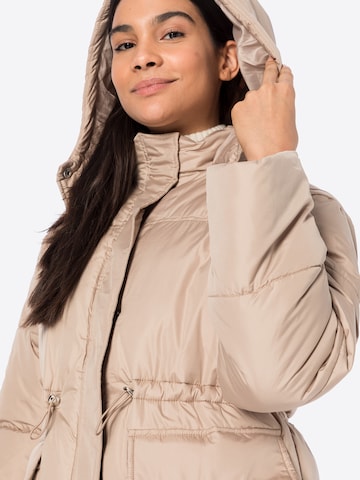 PIECES Winter Jacket 'LOUIE' in Beige