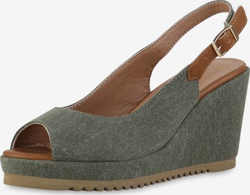 Van Hill Sandale 'Christine' in Grün: Vorderseite
