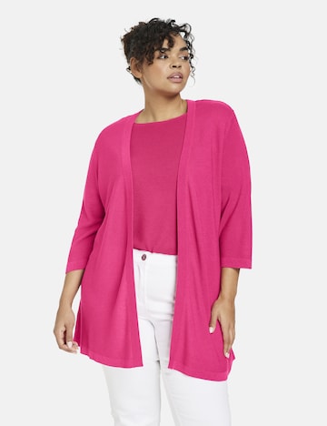 SAMOON Knit cardigan in Pink: front