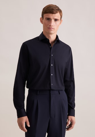 SEIDENSTICKER Slim fit Business shirt 'Schwarze Rose' in Black: front