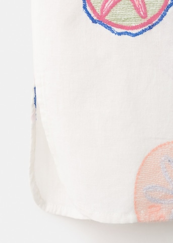 MANGO KIDS Loose fit Pants 'Sardiset' in White