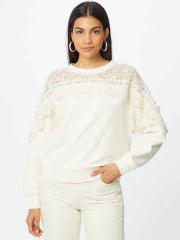 Sweat-shirt 'Kalanie' Cream en beige : devant