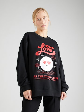 HUGO Sweatshirt in Zwart: voorkant