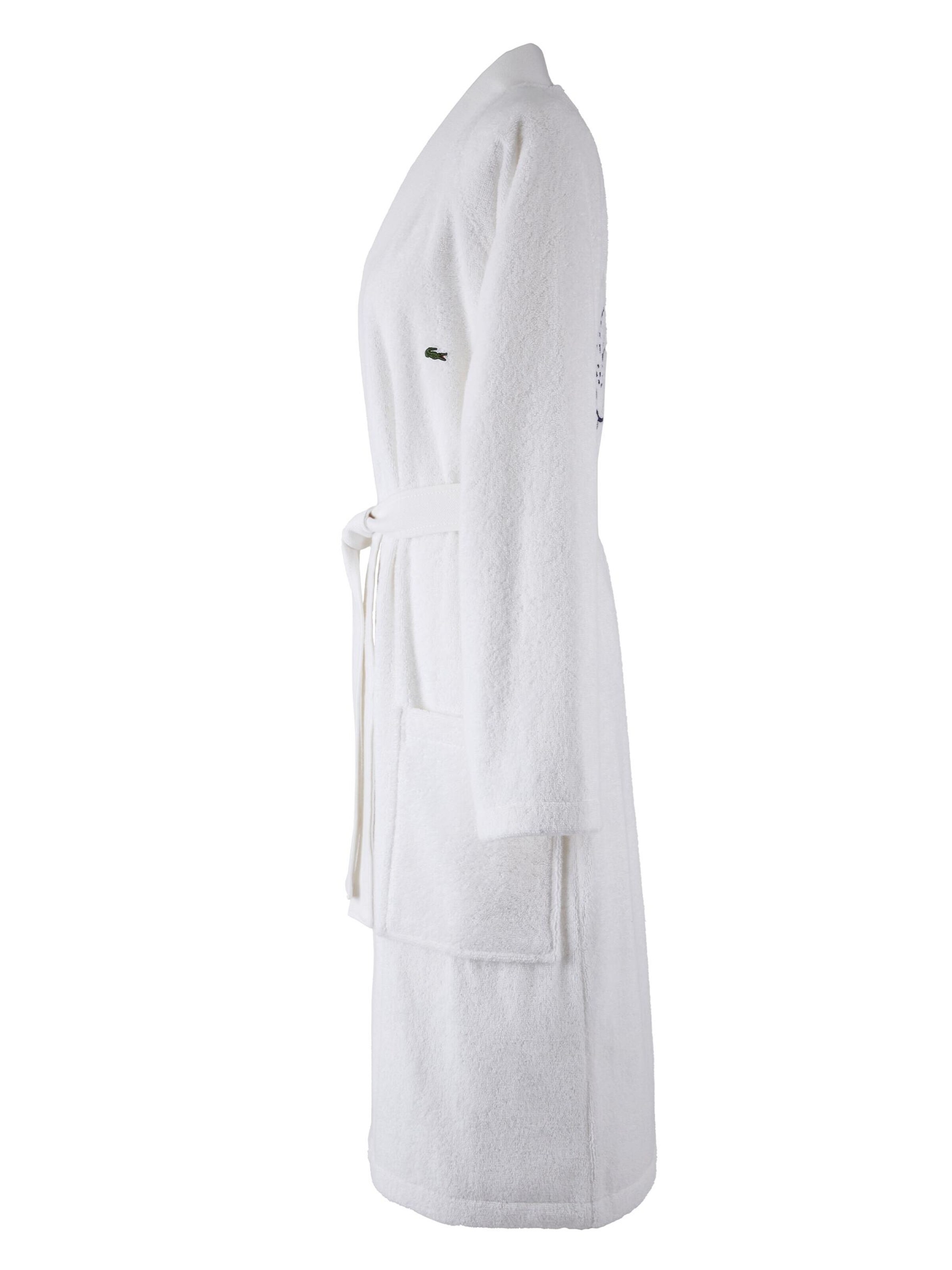 LACOSTE Long Bathrobe 'LDEFILE' in White