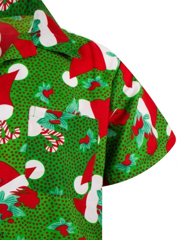 King Kameha Regular Fit Hemd 'Christmas Hats'‌‌‌‌‌‌ in Grün