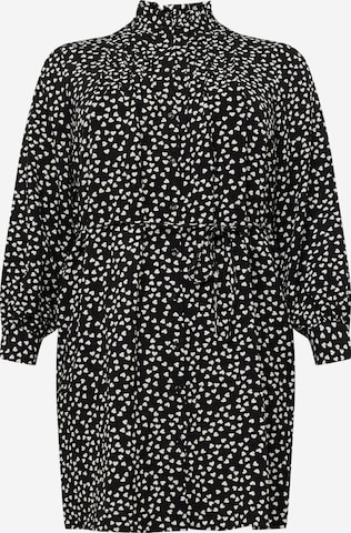 Vero Moda Curve - Vestido camisero en negro: frente