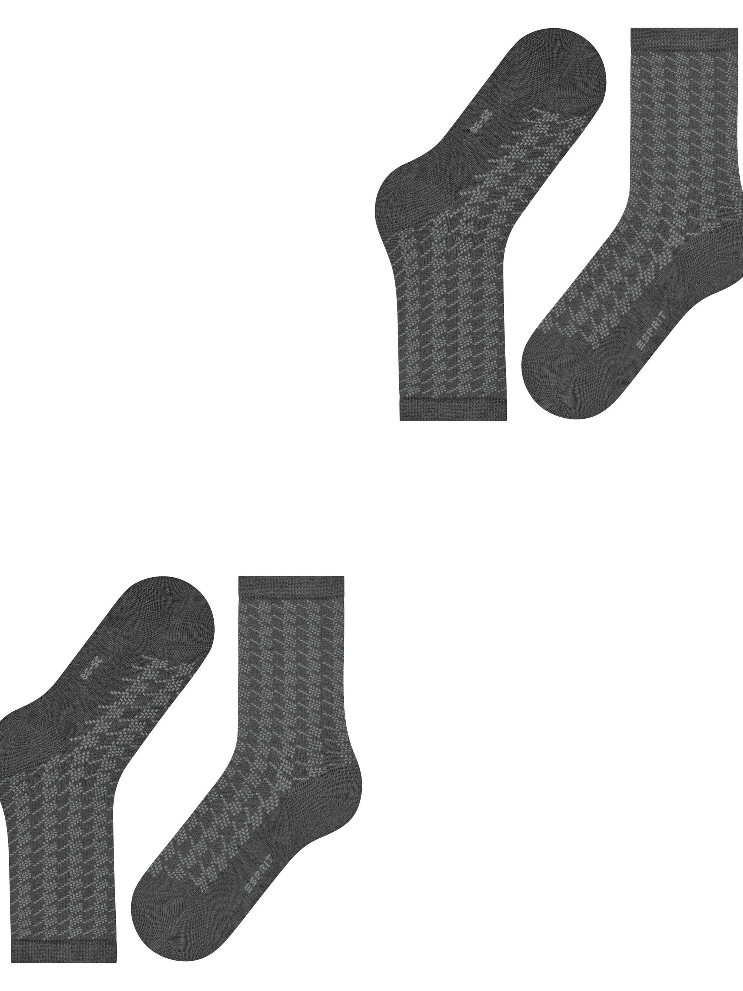 ESPRIT Socken 'Pepita Pattern 2-Pack'‌‌‌ in Grau