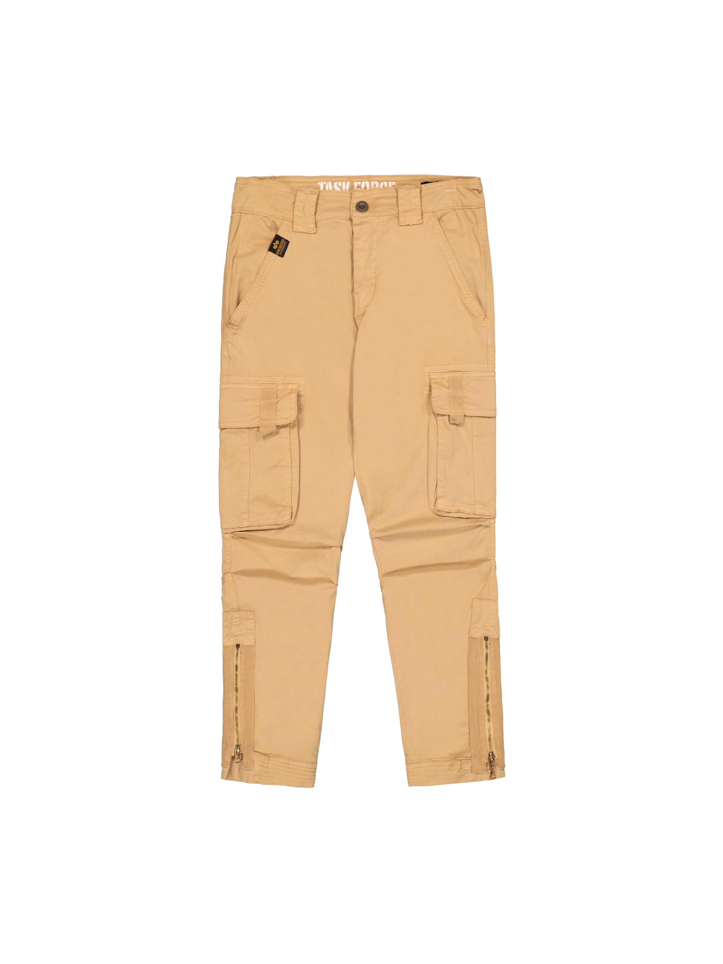 ALPHA INDUSTRIES - Regular Calças cargo 'Force' em bege: frente
