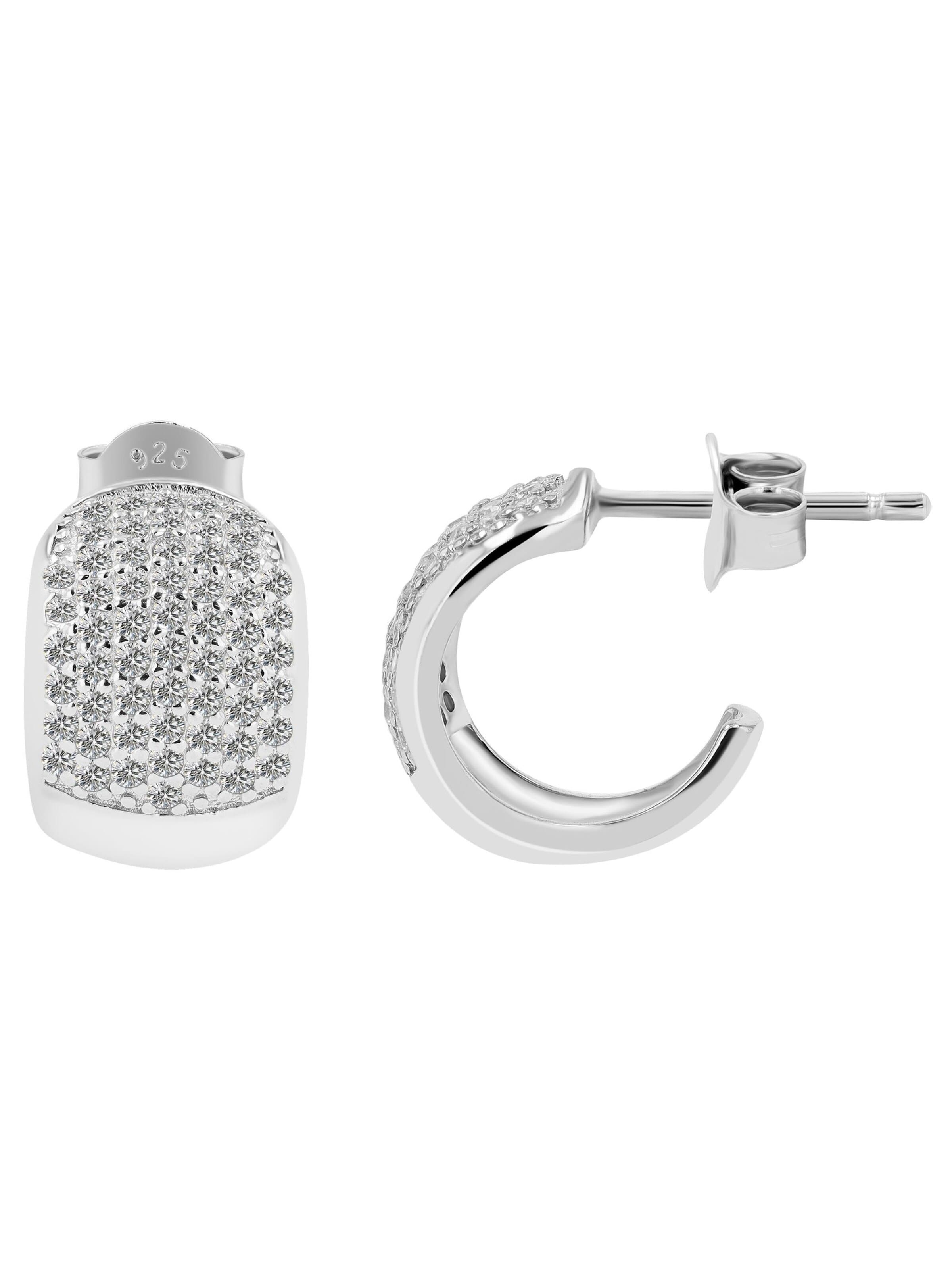 Akzent Earrings '"Nyla" aus 925 Sterlingsilber, rhodiniert, langlebig' in Silver