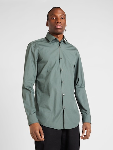 HUGO Slim fit Button Up Shirt 'Jenno' in Green: front