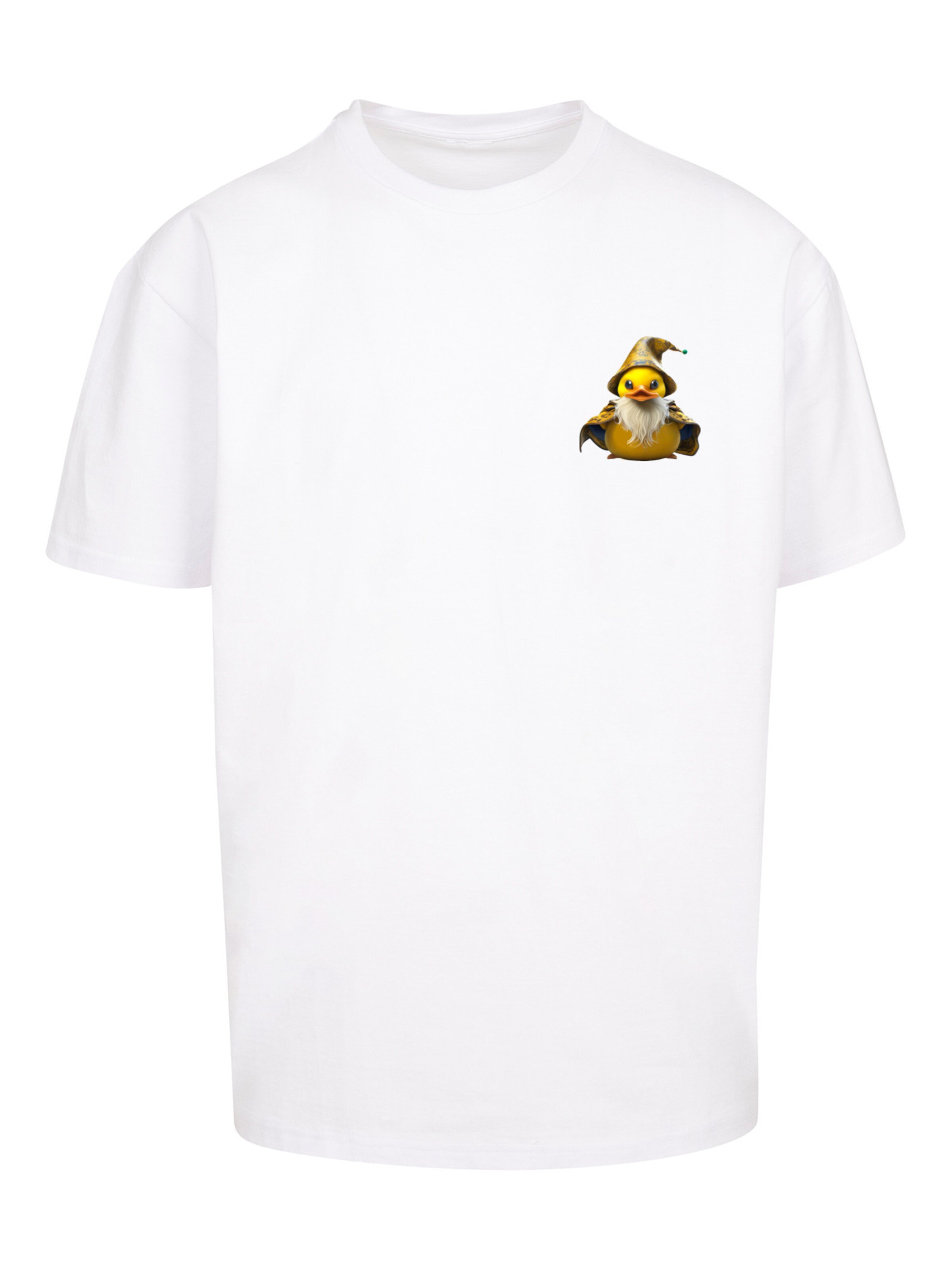 F4NT4STIC Shirt 'Rubber Duck Wizard' in Wit: voorkant