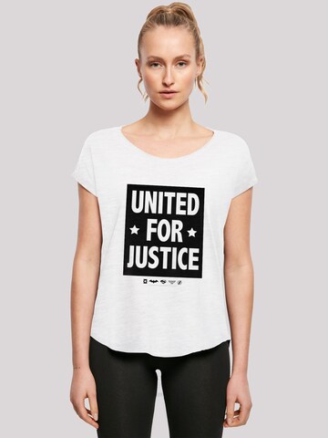 T-shirt 'DC Comics Justice League United For Justice' F4NT4STIC en blanc : devant