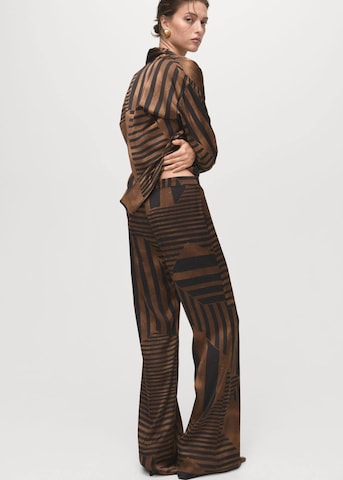 MANGO Wide Leg Hose 'Trini' in Braun