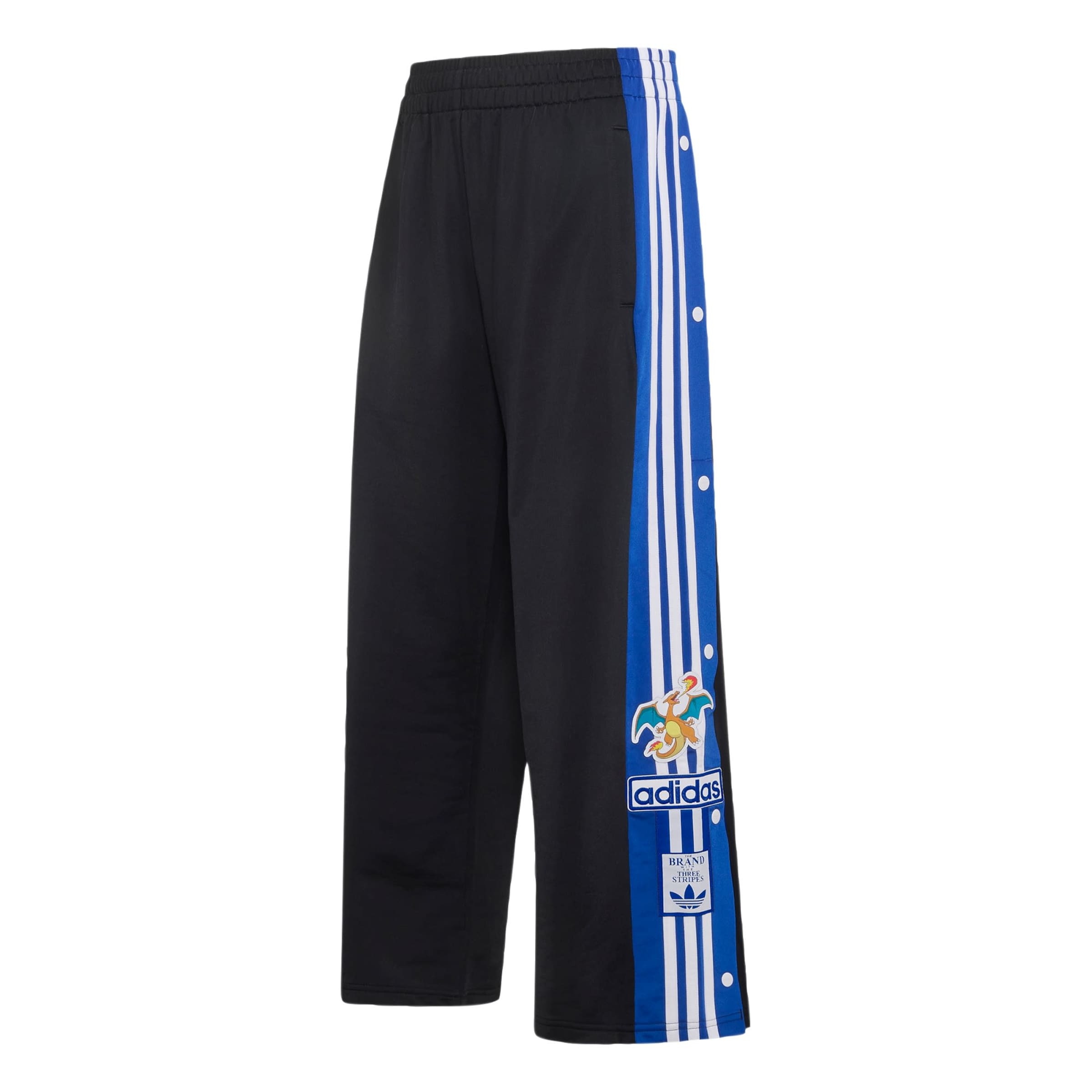 ADIDAS ORIGINALSWide Leg/ Široke nogavice Sportske hlače 'Pokemon Adibreak' - crna boja: prednji dio