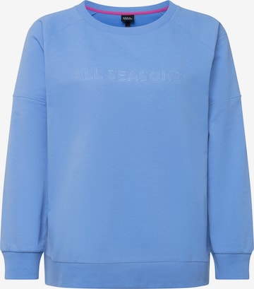 Sweat-shirt Ulla Popken en bleu : devant