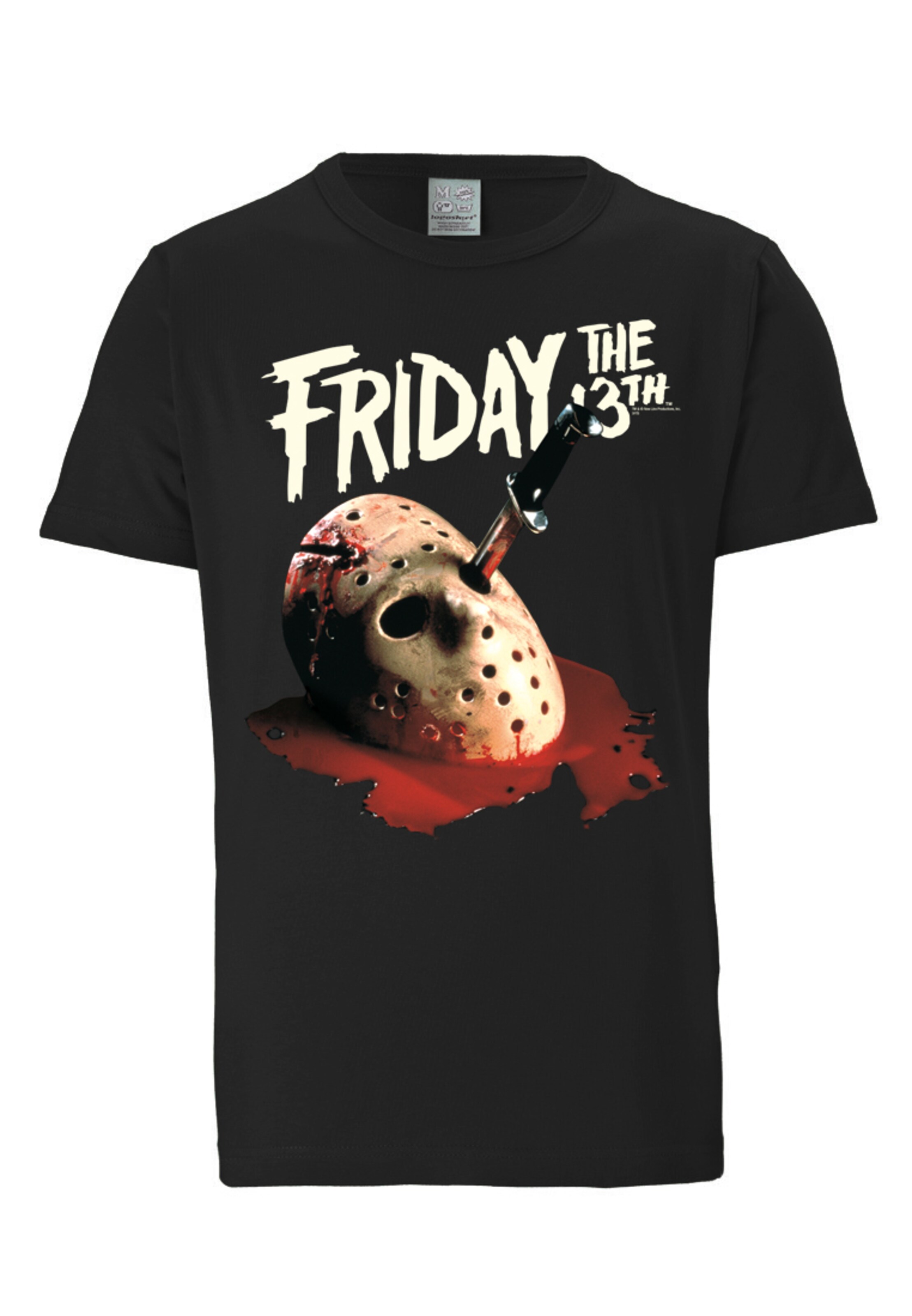 LOGOSHIRT Shirt 'Friday The 13th' in Black: front