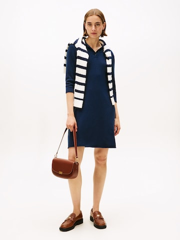 TOMMY HILFIGER Pletena obleka | modra barva