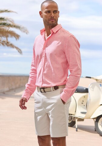 JOHN DEVIN Regular fit Button Up Shirt in Red