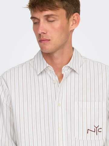 Only & Sons Comfort Fit Hemd 'ONSDrake' in Weiß