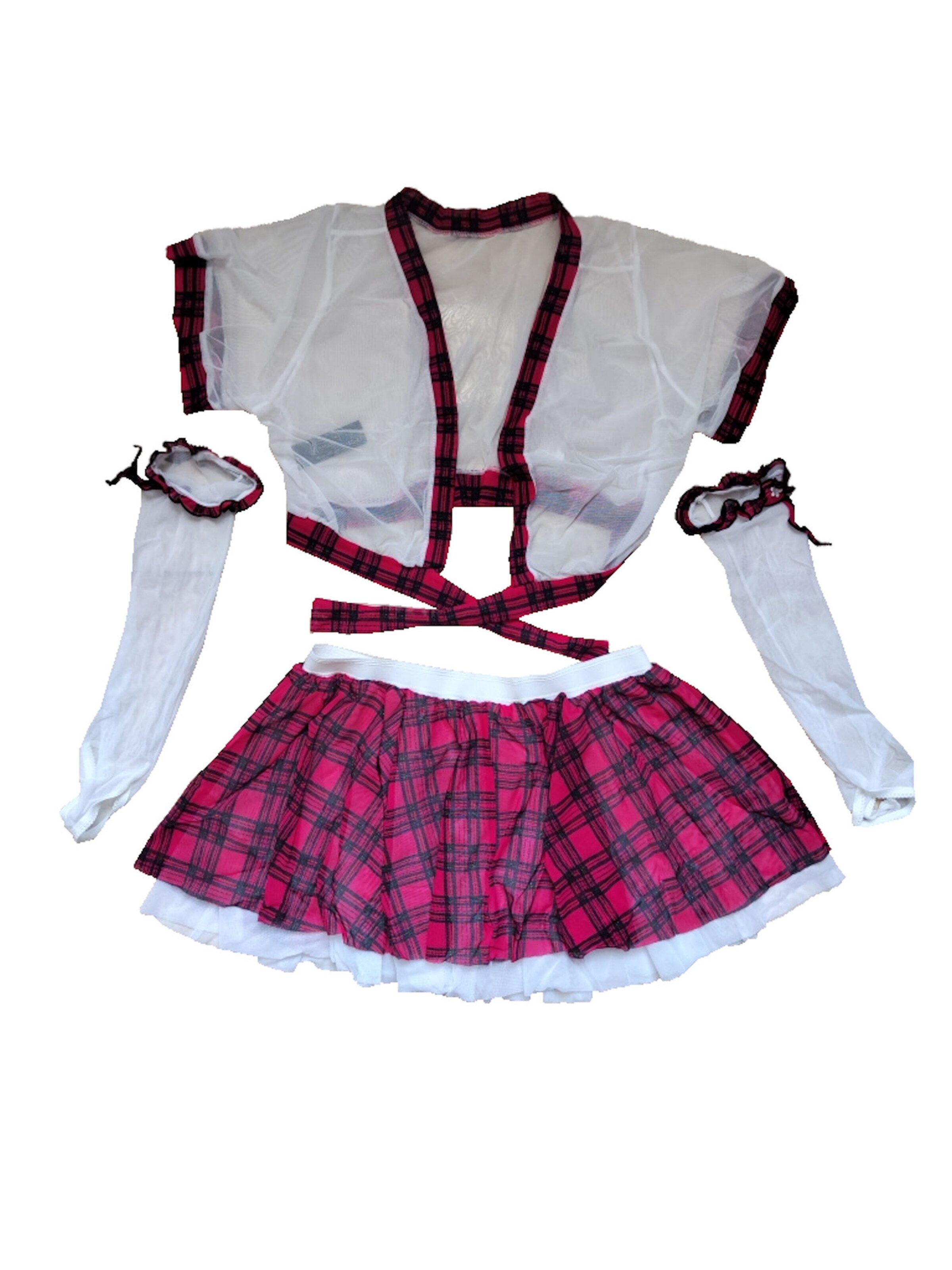 Hamana Negligee 'Schulmädchen Set' in Red