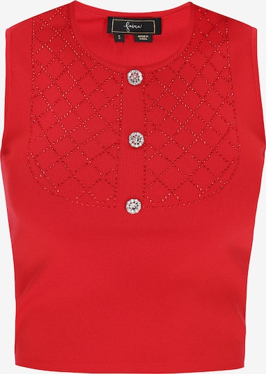 Megzta palaidinė be rankovių 'Fashion Look' iš faina, spalva – raudona, Prekių apžvalga