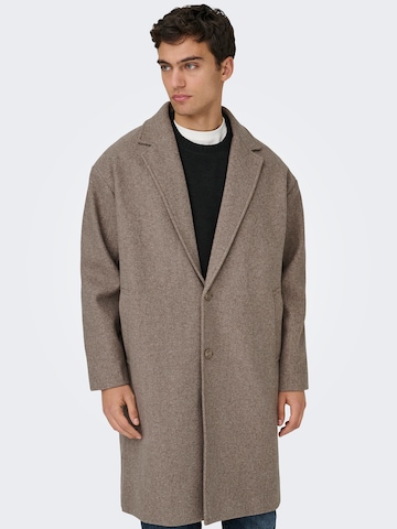 Only & Sons Between-Seasons Coat 'ONSWORF' in Brown: front