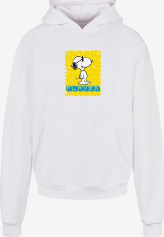 Merchcode Sweatshirt 'Peanuts - Player' in Wit: voorkant