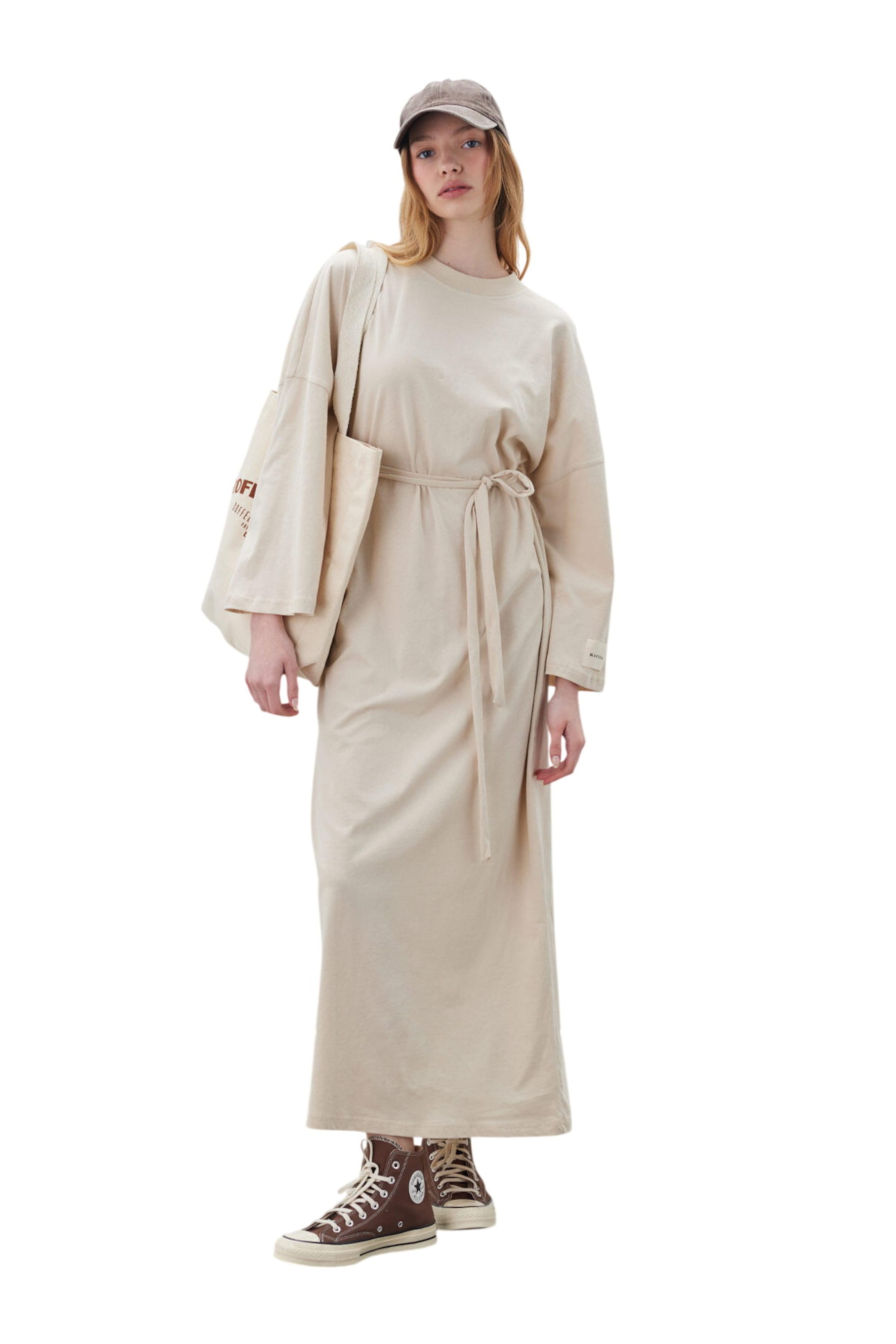 MANUKA Dress in Beige: front