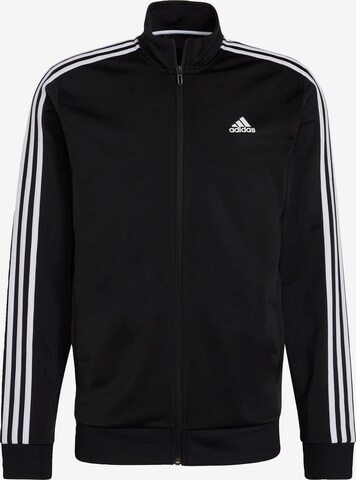 ADIDAS SPORTSWEAR Training Jacket 'Essentials' in Black: front