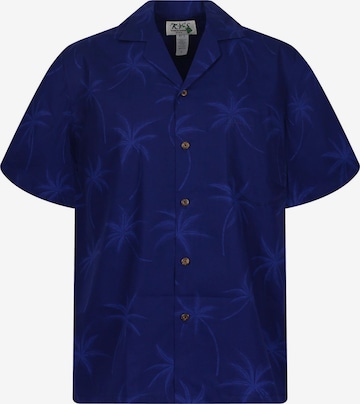 KY's Hemd 'Palmshadow' in Blau: Vorderseite