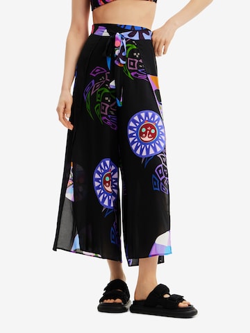 Wide Leg Pantalon Desigual en noir : devant