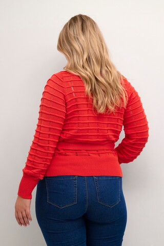 KAFFE CURVE Strickjacke 'Cemmi' in Rot