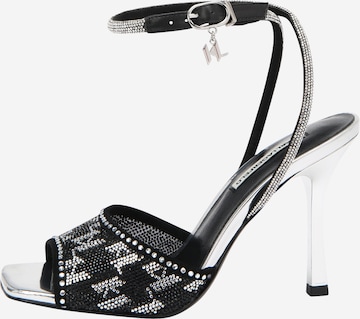 Karl Lagerfeld Strap Sandals 'GALA' in Silver